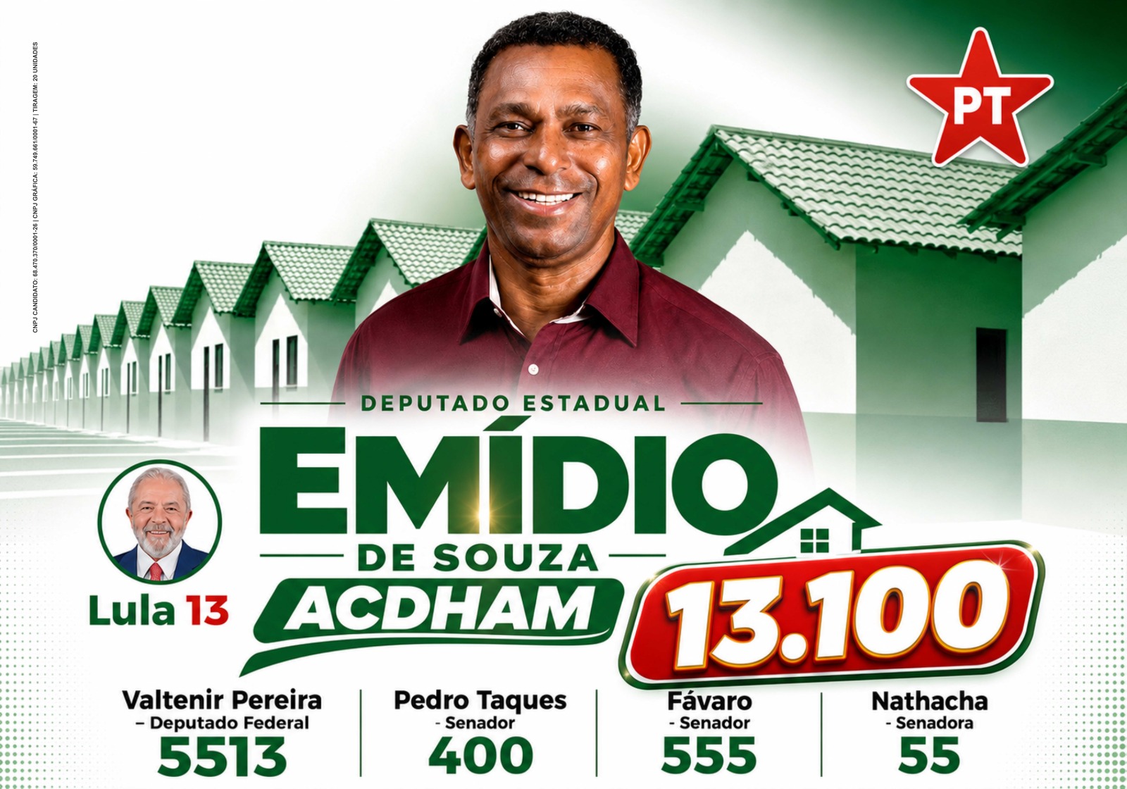 EMÍDIO DE SOUZA ACDHAM 13100 DEPUTADO ESTADUAL PT